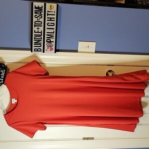 LuLaRoe Medium Dress Red/Orange Short Sleeve